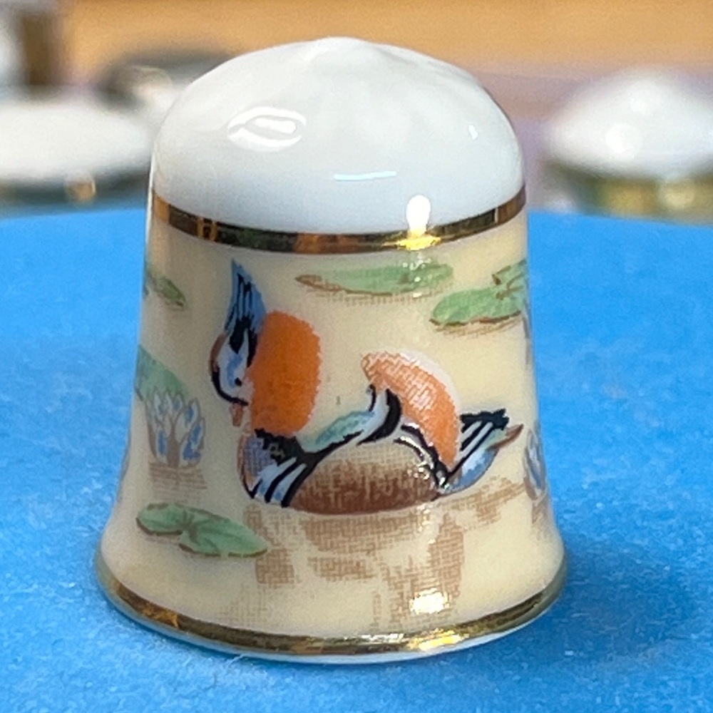 Decorative Duck Thimble with Gold Accents